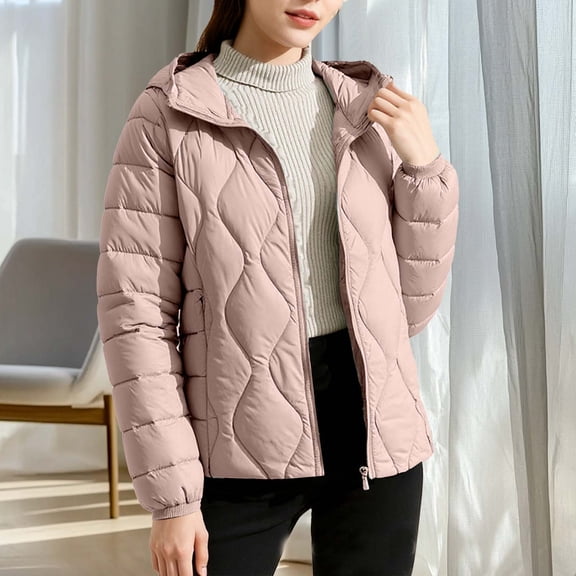 Roncen Women's Hooded Lightweight Down Jacket - Casual Warm Thin Puffer Coat for Everyday Comfort and Outdoor Use