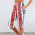 thumbnail image 1 of Roncen Women's Independence Day Printed Capri Pants - Sporty Casual Elastic DNatural​​string Waist with Functional Pockets & Side Slit Cuffs, 1 of 7