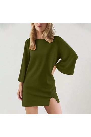 chinese dress ladies Wren Long Sleeve Wrap Athletic Dress Brown Restock main image 0