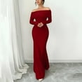 thumbnail image 1 of Roncen Women's Long Sleeve Off The Shoulder Bodycon Dress Elegant Maxi Dress Cocktail Prom Dresses, 1 of 8