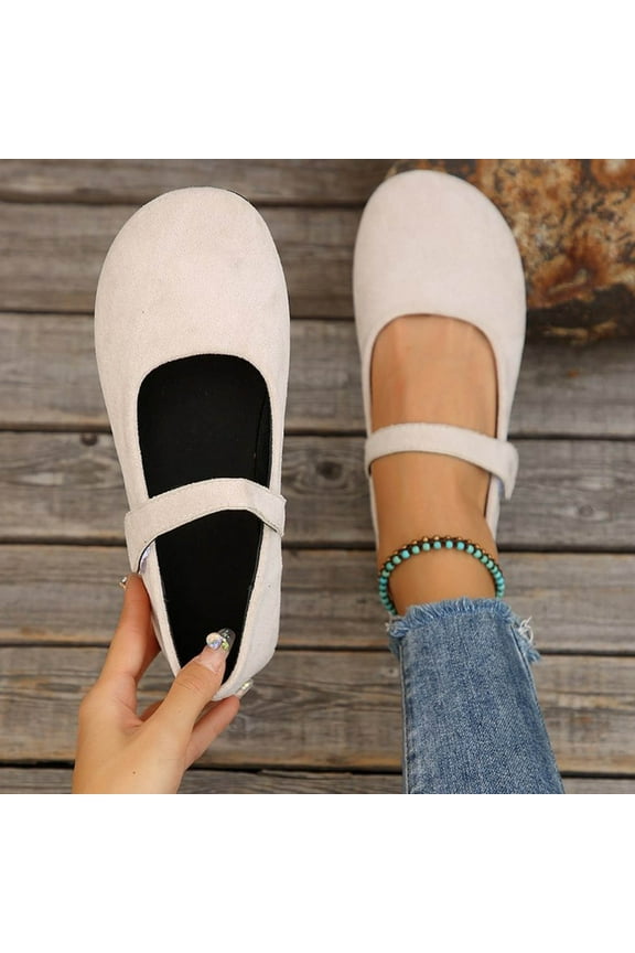 Women's Mary Jane Flats - Casual Versatile Strap Summer Resort Shoes with Fashionable Design, Slip-On Comfortable Flat Sandals for Daily Wear