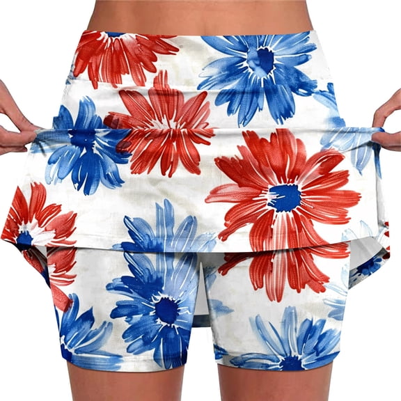 Roncen Women's Mid-Rise Culottes Shorts - Athletic Leisure Comfy Fit with Elastic Waist for Casual Wear & Sports Activities