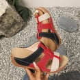 thumbnail image 1 of Roncen Women's Platform Sandals - Two-Tone Slide with Contrast Stitching & Cross-Strap Design, Adjustable Ankle Strap & Chunky Wedge, 1 of 8