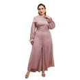 thumbnail image 1 of Roncen Women's Plus Size Solid Color Jumpsuit - High Waist Wide Leg Loose Fit Mesh Pants with Comfortable Elastic Waistband, 1 of 3
