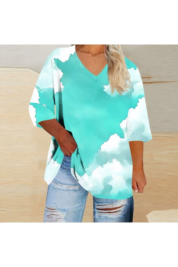 Women's Plus Size Tops Short Sleeve Tees Casual Tunics Blouses