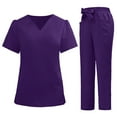 thumbnail image 1 of Roncen Women's Pocketed Scrub Short Sleeve Nurse Uniform Separated Set, 1 of 5