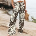 thumbnail image 1 of Roncen Women's Printed High Waist Straight Leg Trousers - Casual Loose Fit Elastic Waist Pants with Pockets, 1 of 5