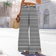 thumbnail image 1 of Roncen Women's Printed Wide-Leg Pants - Casual Elastic Waist Trousers with Drawstring, Side Slits & Pockets, 1 of 8