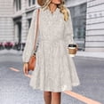 thumbnail image 1 of Roncen Women's Pure Color Button-Up Long Sleeve Dress - Classic and Timeless Polished​​, 1 of 4