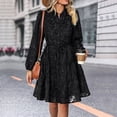 thumbnail image 1 of Roncen Women's Pure Color Button-Up Long Sleeve Dress - Classic and Timeless Polished​​, 1 of 4