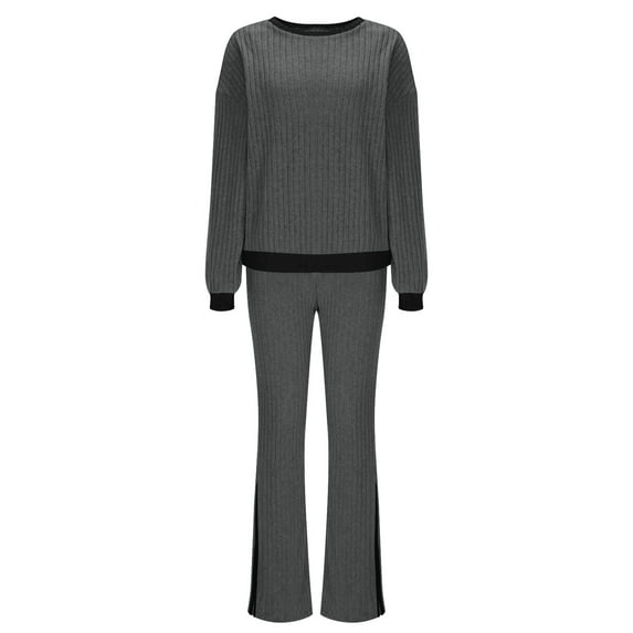 Roncen Women's Pure Color Comfortable Sweatpants and Long Pants Home Wear Set