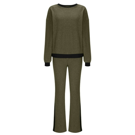 Roncen Women's Pure Color Comfortable Sweatpants and Long Pants Home Wear Set