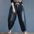 thumbnail image 1 of Roncen Women's Retro Solid Jeans Harem Pants - High Waist Vintage-Style Trousers with Dual Pockets & Comfort Fit, 1 of 6