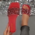 thumbnail image 1 of Roncen Women's Sandals Rhinestone Boho Dressy Wedding Cute Square Open Toe Slides Shoes 2026, 1 of 9