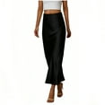 thumbnail image 1 of Roncen Women's Satin Maxi Skirts High Waisted A Line Long Skirts Elegant Office Skirts, 1 of 7