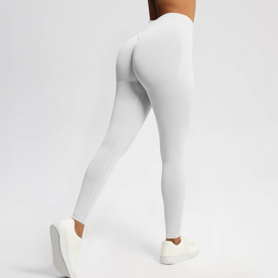 Roncen Women's Seamless Yoga Pants - High-Waisted Peach-Butt Lifting Solid Color Workout Leggings for Running, Fitness & Sports