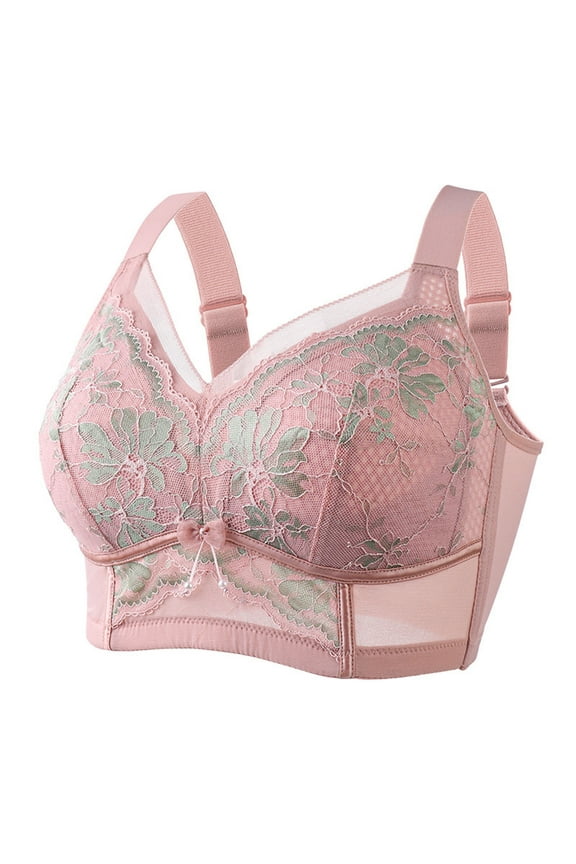 Women's Sexy Lace Floral Wireless Push-Up Breathable Everyday Bra - Gathered & Elegant