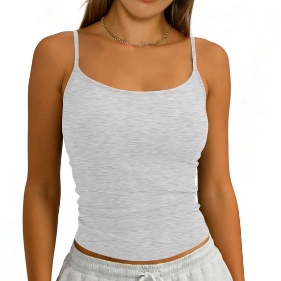 Roncen Women's Sleeveless Tank Top Form Fitting Scoop Neck Ribbed Knit Basic Cami Shirts