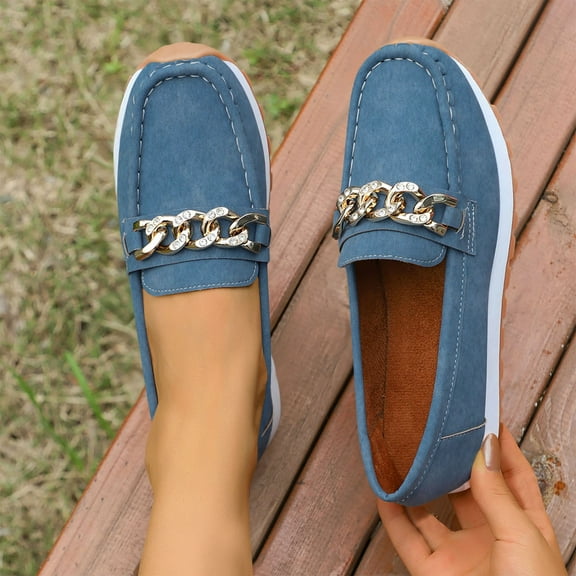 Roncen Women's Slip-On Loafer Shoes - Summer Casual Lightweight Low-Cut Flats with Comfortable Driving Sole Design