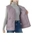 thumbnail image 1 of Roncen Women's Snap Button Cotton Vest - Casual Sleeveless Hoodless Lightweight Outerwear with Pockets - Layering Quilted Waistcoat for Spring/Fall Seasons, 1 of 7