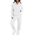 thumbnail image 1 of Roncen Women's Solid Color Sweatsuit Set - Casual Long Sleeve & Pants with Elastic Waist Lounge Wear for Comfort and Style, 1 of 5
