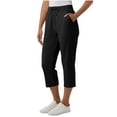 thumbnail image 1 of Roncen Women's Solid-Colored Capri Pants - Straight Leg Casual Trousers with Drawstring Waist & Versatile Styling, 1 of 8