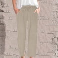 thumbnail image 1 of Roncen Women's Solid Corduroy Straight Pants - Casual Retro Style Elastic Waist Trousers with DNatural​​string & Pockets, 1 of 6