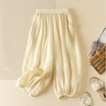 thumbnail image 1 of Roncen Women's Solid Culottes - Loose Fit Lounge Pants with Double-Tiered Lantern Legs, Casual Style & Fine Ramie Fabric for Comfortable Wear, 1 of 8