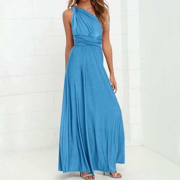 Roncen Women's Solid Dress - Multi-Way Strap Crisscross Back Straps Sexy Backless Bandage Bodycon Maxi Dress, Elegant Long Dress for Evening Party, Date Night, Special Occasions