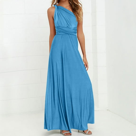 Roncen Women's Solid Dress - Multi-Way Strap Crisscross Back Straps Sexy Backless Bandage Bodycon Maxi Dress, Elegant Long Dress for Evening Party, Date Night, Special Occasions