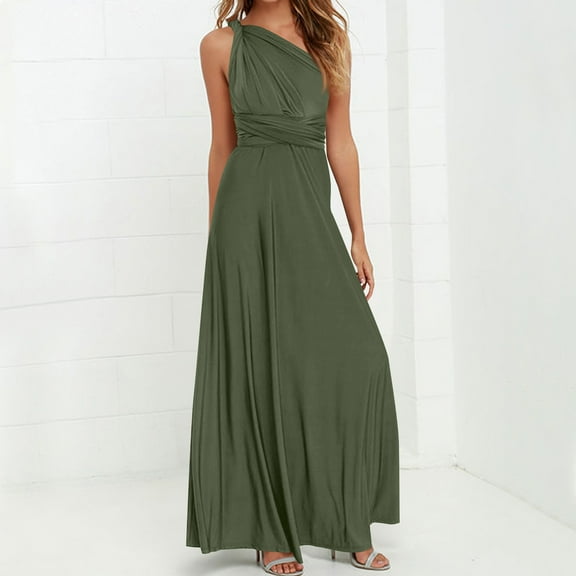 Roncen Women's Solid Dress - Multi-Way Strap Crisscross Back Straps Sexy Backless Bandage Bodycon Maxi Dress, Elegant Long Dress for Evening Party, Date Night, Special Occasions