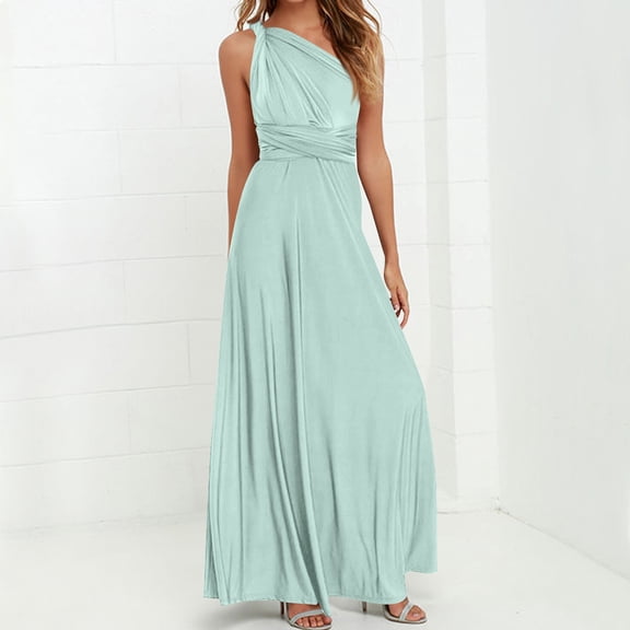 Roncen Women's Solid Dress - Multi-Way Strap Crisscross Back Straps Sexy Backless Bandage Bodycon Maxi Dress, Elegant Long Dress for Evening Party, Date Night, Special Occasions