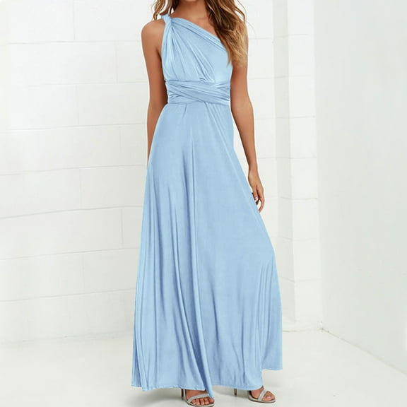 Roncen Women's Solid Dress - Multi-Way Strap Crisscross Back Straps Sexy Backless Bandage Bodycon Maxi Dress, Elegant Long Dress for Evening Party, Date Night, Special Occasions