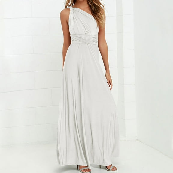 Roncen Women's Solid Dress - Multi-Way Strap Crisscross Back Straps Sexy Backless Bandage Bodycon Maxi Dress, Elegant Long Dress for Evening Party, Date Night, Special Occasions