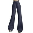 thumbnail image 1 of Roncen Women's Solid High-Waisted Flared Jogger Pants - Lounge Fit Sporty Trousers with Elastic Waist & Flare Leg Design, 1 of 6
