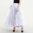 thumbnail image 1 of Roncen Women's Solid Tulle Flared Skirt - Elastic High Waist Puffy Midi Skirt with Full Layers, Elegant A-Line Design for Party Wedding or Daily Casual Wear, 1 of 9