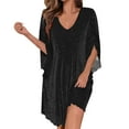 thumbnail image 1 of Roncen Women's Sparkly Cocktail Dresses for Wedding Guest Flutter Sleeve Loose Chiffon Party Dress, 1 of 9