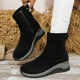 thumbnail image 1 of Roncen Women's Suede Wedge Heel Ankle Boots - Wide Width Comfortable Slip-On Winter Shoes with Side Zipper for Warmth and Slimming Fit, 1 of 8