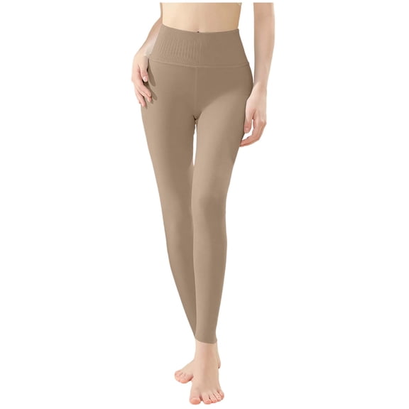 Roncen Women's Thermal Leggings, Slim Fit Warm Winter Tights, Solid Color Base Layer Pants for Cold Weather