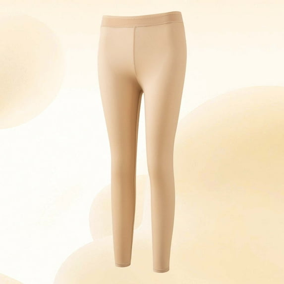 Roncen Women's Thermal Leggings, Slim Fit Warm Winter Tights, Solid Color Base Layer Pants for Cold Weather