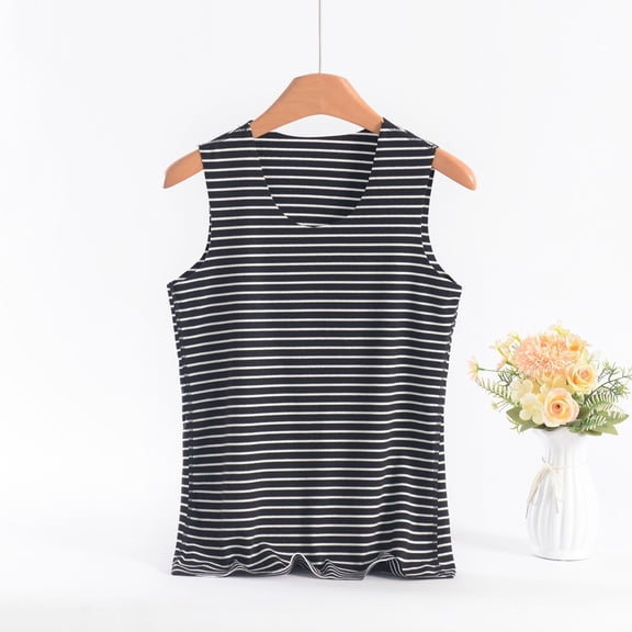 Roncen Women's Thermal Velour Tank Top, Sleeveless Round-Neck Winter Undershirt, Soft Warm Solid Color Casual Top