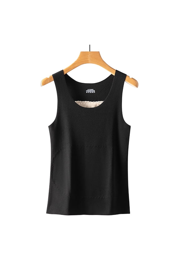 Women's Thermal Vest, Fleece Lined Seamless Tank Top, Printed Warm Sleeveless Undershirt