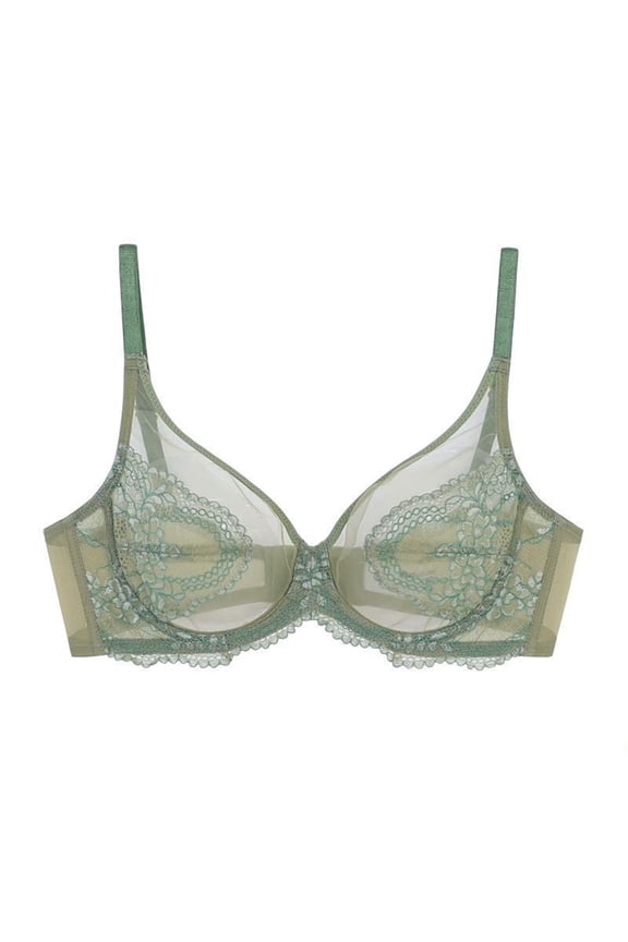 Women's Thin Semi-Transparent No Steel Ring Gathered Breathable Bra - Daily Lingerie