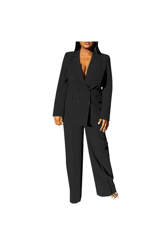 Women's Two Piece Sets Pants Suits Dressy Business Casual Outfits Professional Blazer Pantsuits Set Work Office