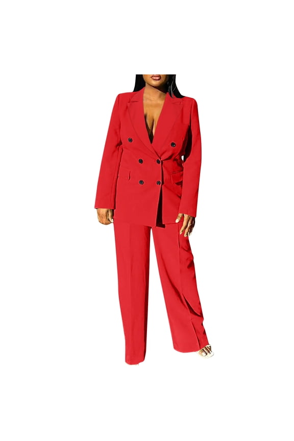 Women's Two Piece Sets Pants Suits Dressy Business Casual Outfits Professional Blazer Pantsuits Set Work Office