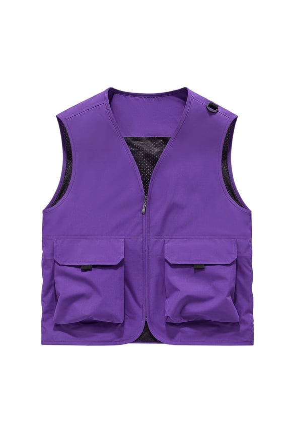 Women's Utility Fishing Vest Lightweight Outdoor Zip up Travel Work Cargo Vest Jacket with Multi Pockets