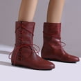 thumbnail image 1 of Roncen Women's Western Ankle Boots - Round Toe Lace-Up with Low & Mid Heel for Fall Winter Casual, 1 of 7