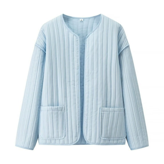 Roncen Women's Winter Casual Pullover Cotton Coat - Solid Color Long Sleeve Fall Outerwear - Comfortable Loose Fit Daily Wear Thermal Insulated Top