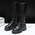 thumbnail image 1 of Roncen Women's Winter Knee High Boots - Trendy Lace-Up Thick Sole​​ Chunky Heel Casual Boots for Stylish Versatile Outfits, 1 of 9