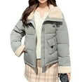 thumbnail image 1 of Roncen Women's Winter Lamb Fur Lapel Puffer Coat - Casual Thick Patchwork Down Jacket with Cozy Design and Stylish Detailing - Warm Outerwear for Cold Weather, 1 of 3
